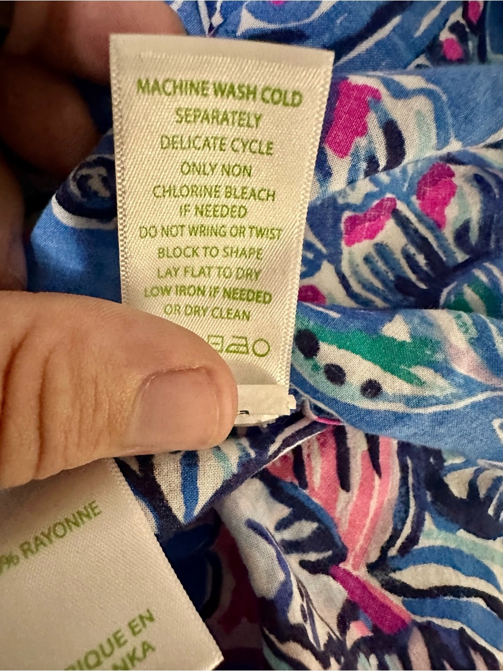 Lilly Pulitzer Blue Pink Ocean Print Tassel Blouse Size S - Picture 6 of 7